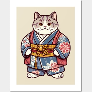 Japanese sumo cat Posters and Art
